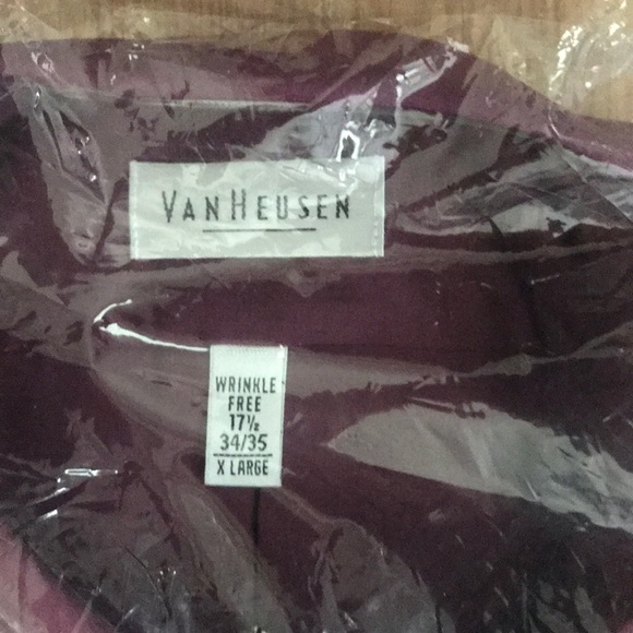 Van Heusen dark red button down dress shirt XL - Picture 5 of 5